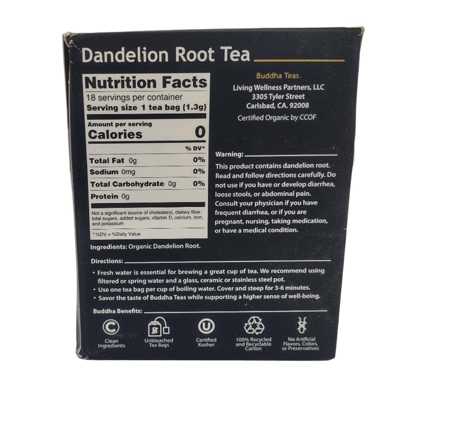 Buddha Teas Organic Dandelion Root Tea – Caffeine-Free, Kosher, Non-GMO, 54 Bleach-Free Tea Bags (Pack of 3)-Express Your Love Gifts