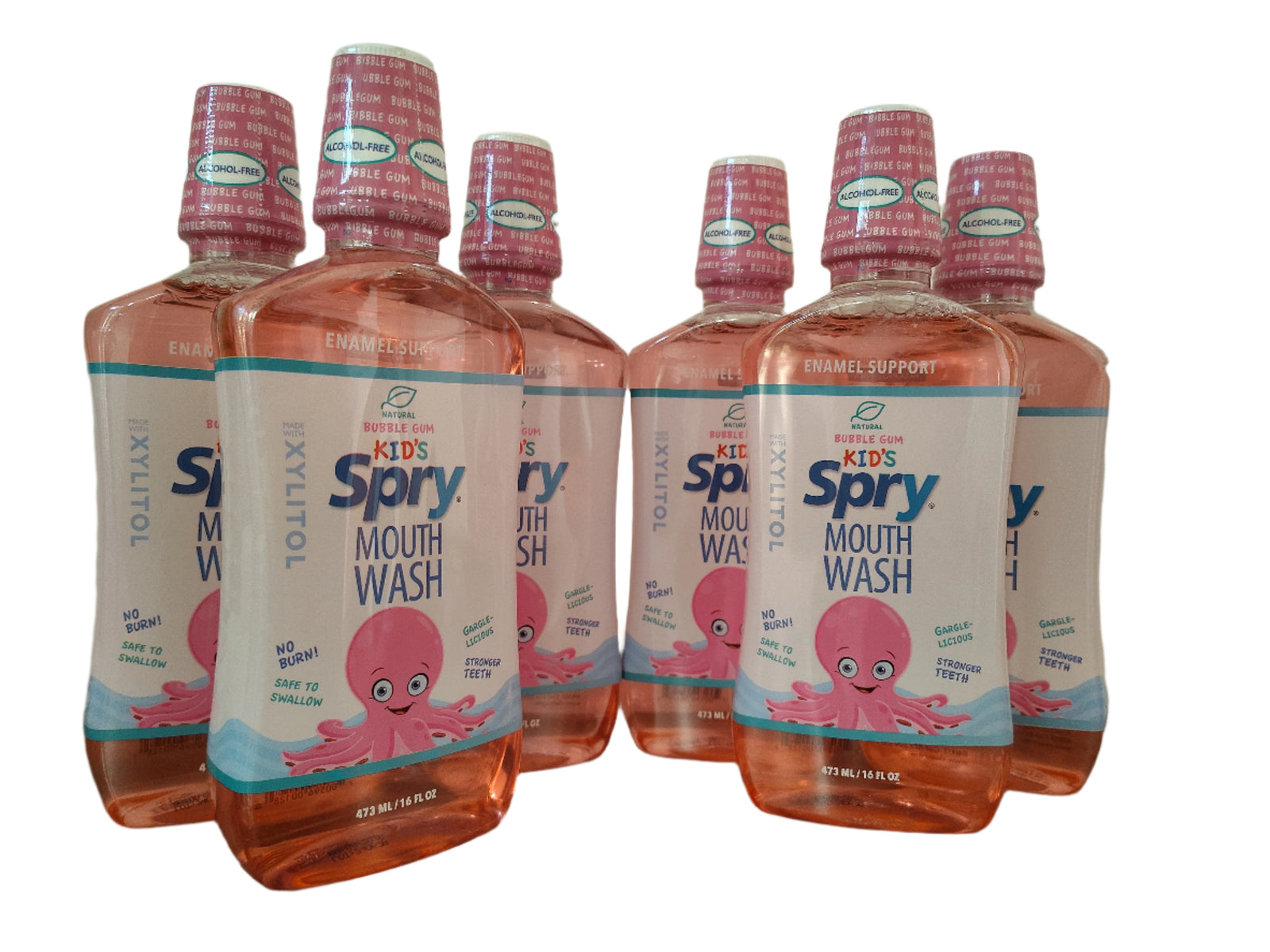 Spry Kids Xylitol Mouthwash, Bubble Gum Flavor, Fluoride-Free, Enamel Support – 16 fl oz, 6-Pack-Express Your Love Gifts