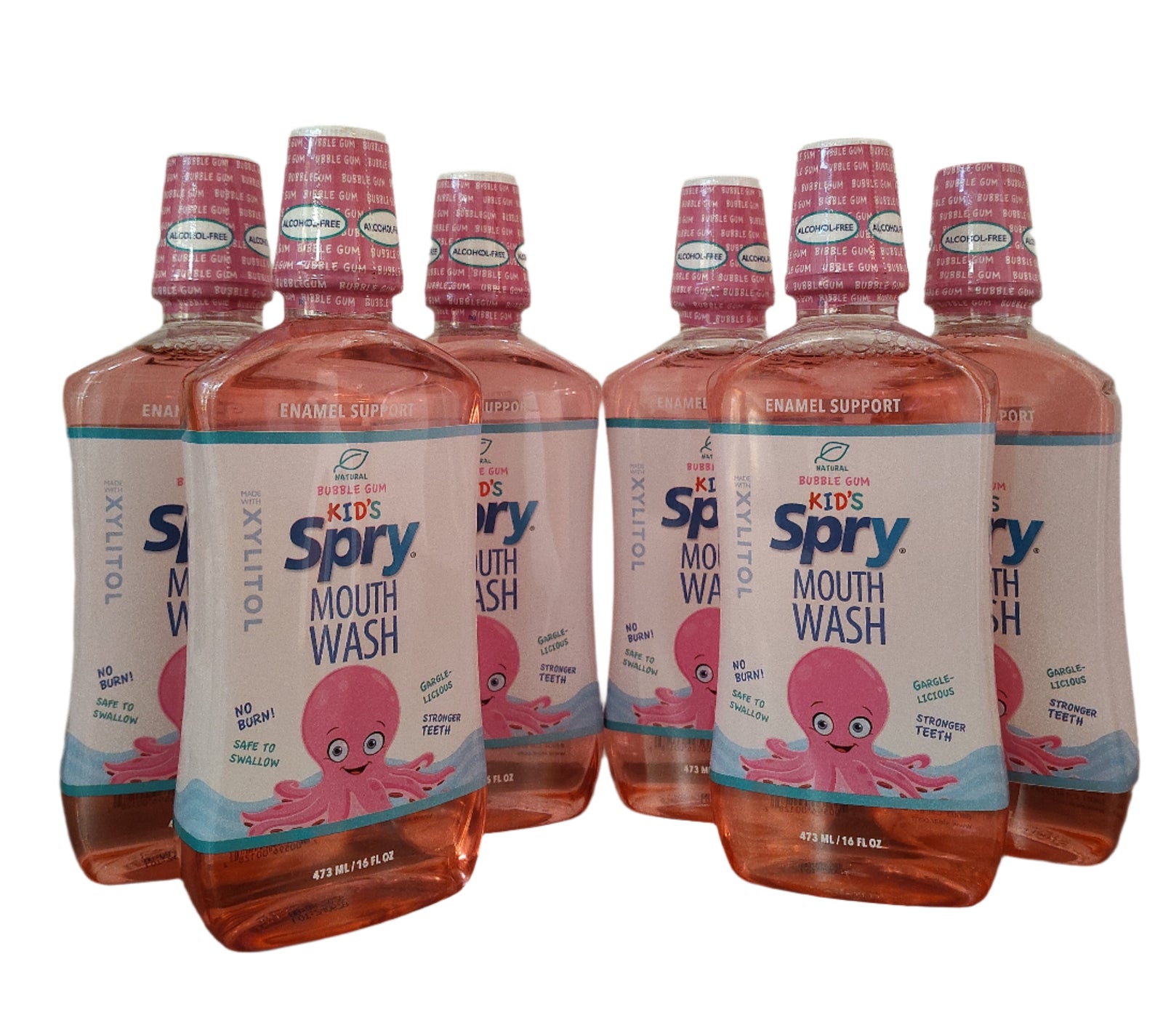 Spry Kids Xylitol Mouthwash, Bubble Gum Flavor, Fluoride-Free, Enamel Support – 16 fl oz, 6-Pack-Express Your Love Gifts