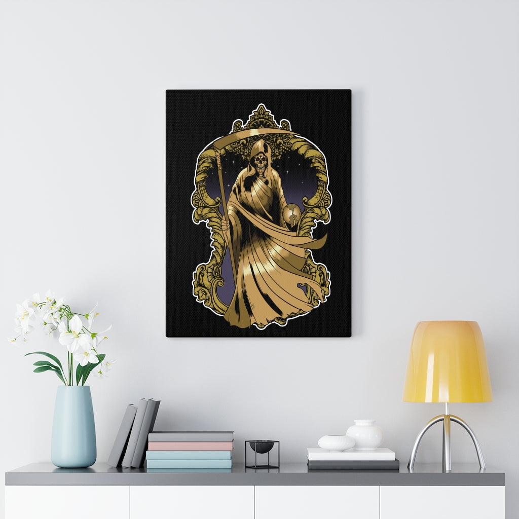 Santa Muerte in Gold Robe Inspirational Wall Decor for Home Office Gym Inspiring Success Quote Print Ready to Hang Religious Wall Art - Express Your Love Gifts