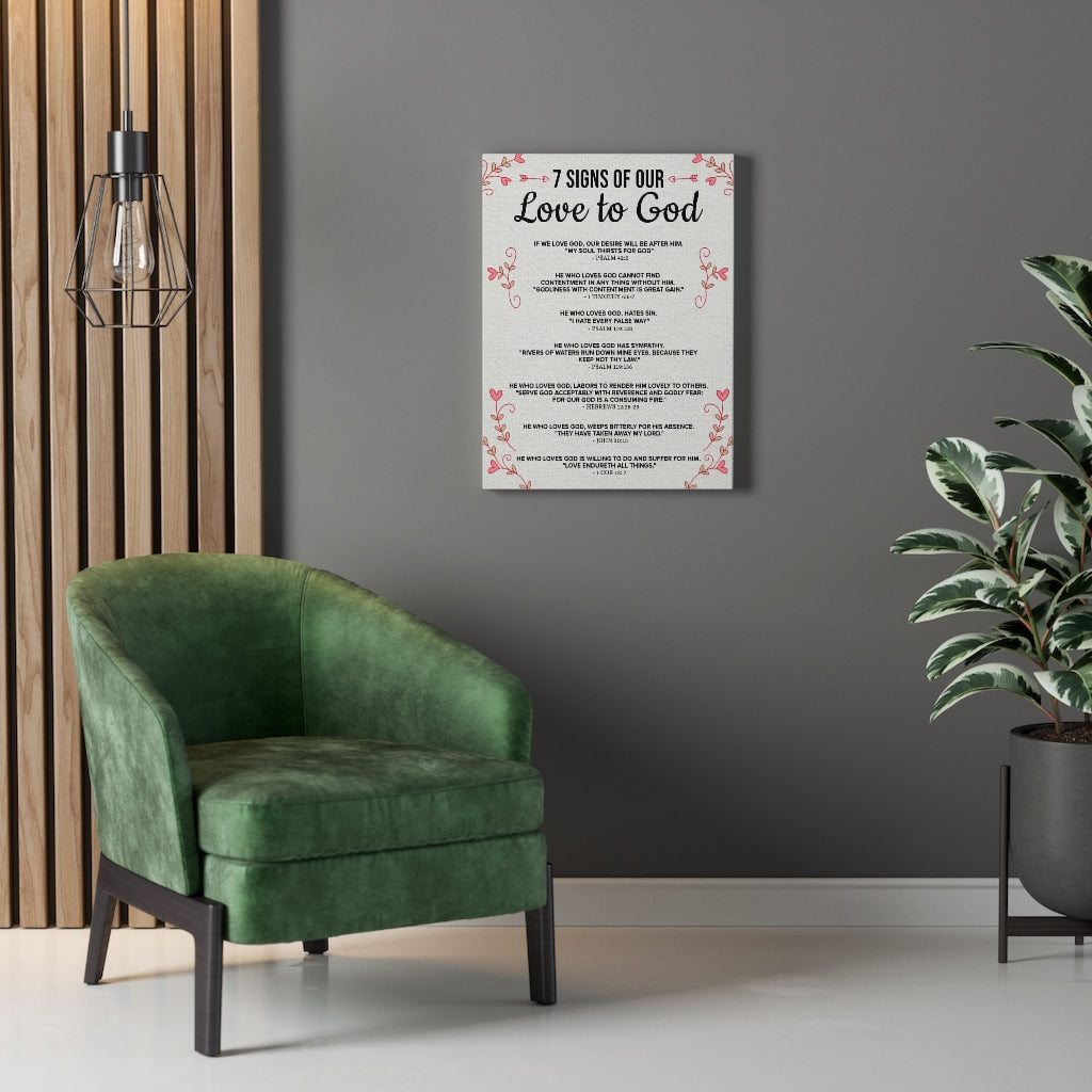 Scripture Walls 7 Signs of our Love to God 1 Corinthians 13:7 Bible Verse Canvas Christian Wall Art Ready to Hang - Express Your Love Gifts