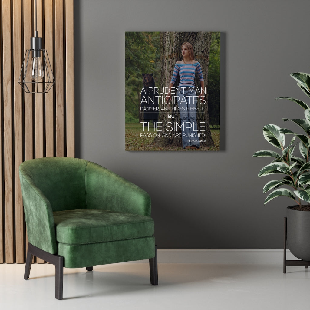 Scripture Walls A Prudent Man Bear Proverbs 27:12 Christian Wall Art Bible Verse Print Ready to Hang - Express Your Love Gifts