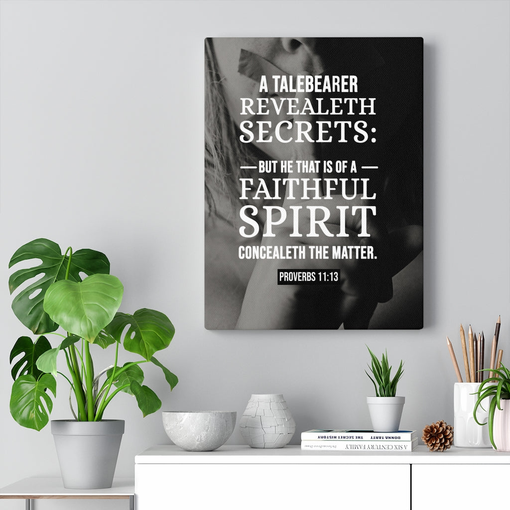 Scripture Walls A Talebearer Proverbs 11:13 Christian Wall Art Bible Verse Print Ready to Hang - Express Your Love Gifts