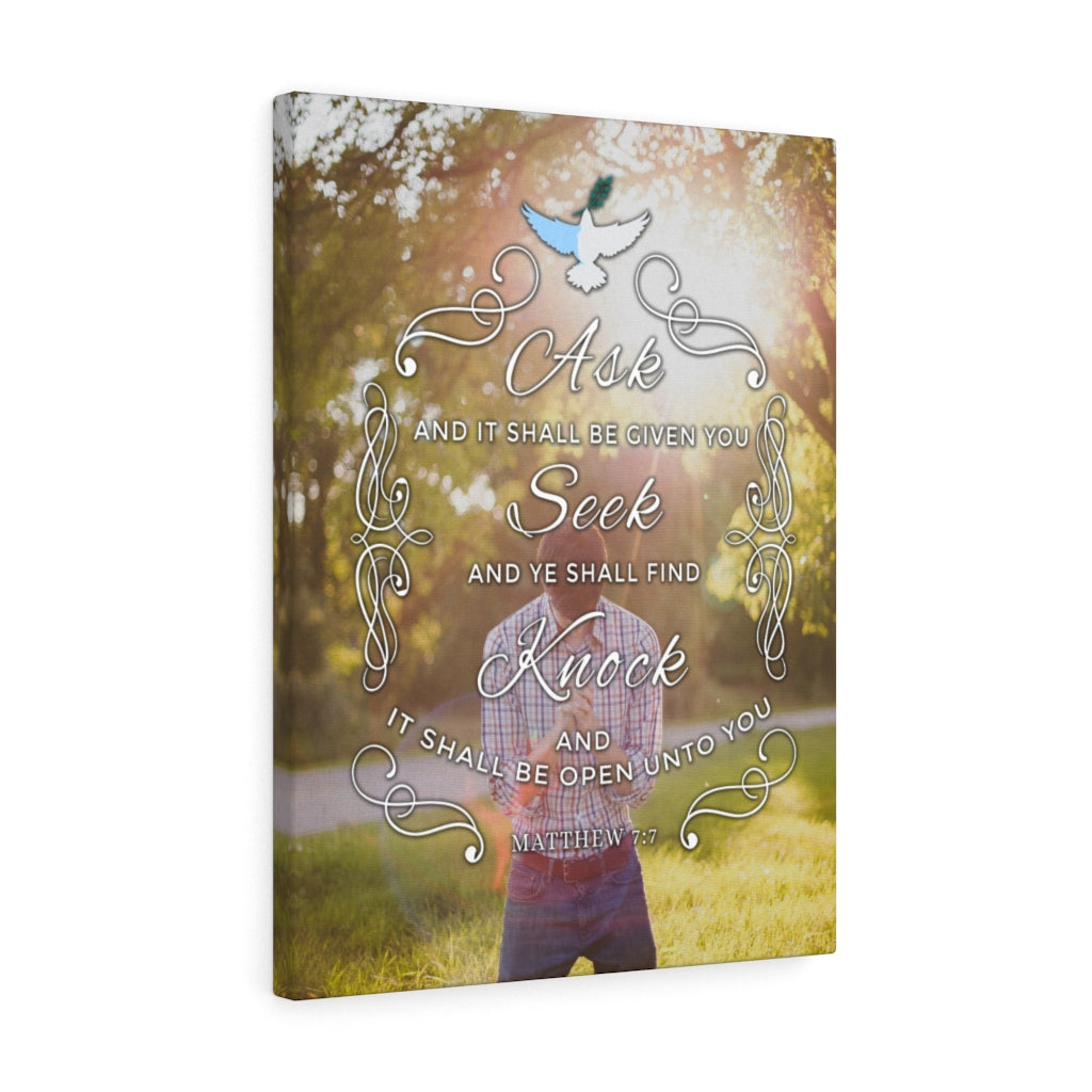 Scripture Walls Ask Seek Knock Matthew 7:7 Christian Wall Art Bible Verse Print Ready to Hang - Express Your Love Gifts
