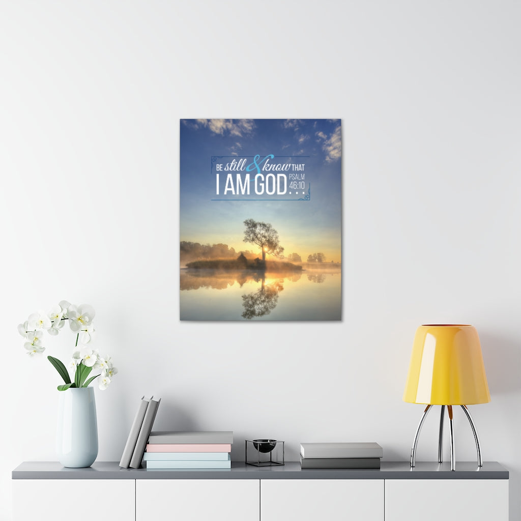 Scripture Walls Be Still and Know That I Am God Lake Psalm 46:10 Christian Wall Art Bible Verse Print Ready to Hang Unframed-Express Your Love Gifts