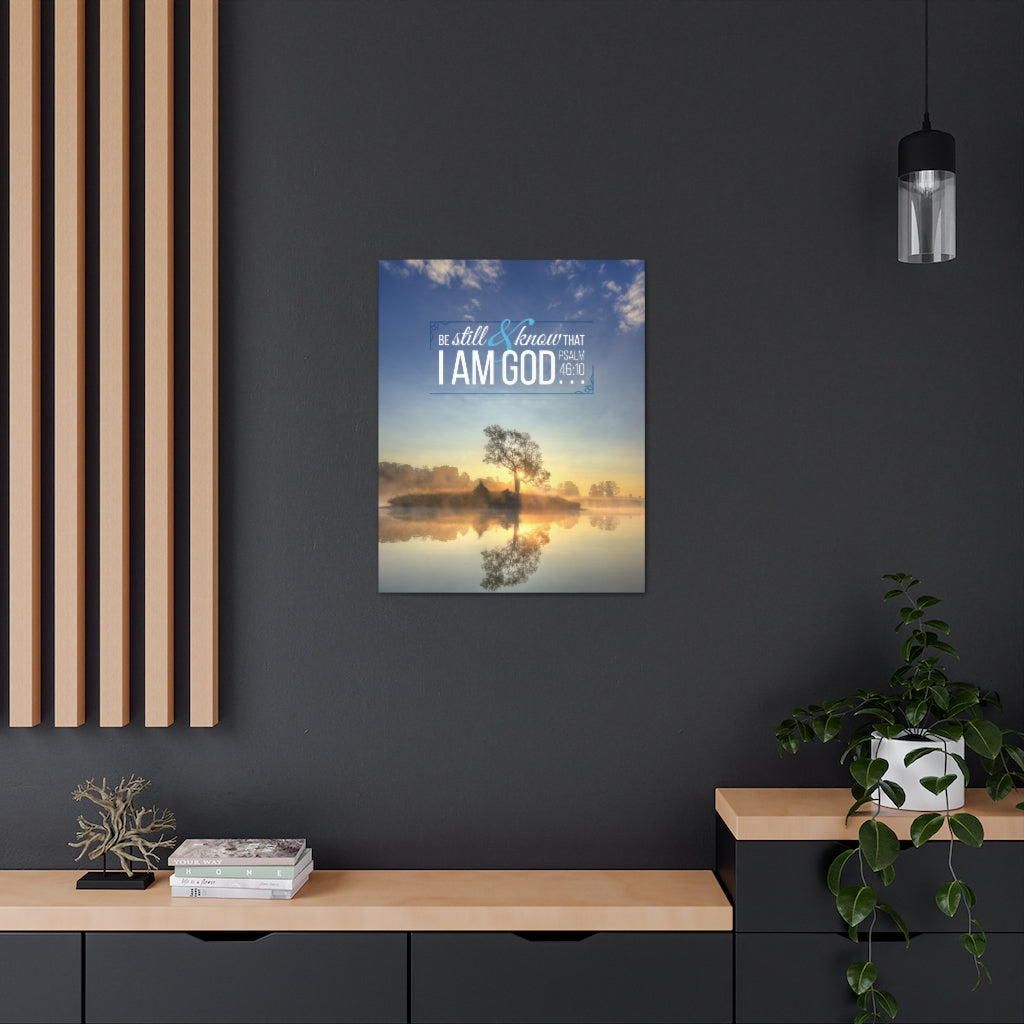 Scripture Walls Be Still and Know That I Am God Lake Psalm 46:10 Christian Wall Art Bible Verse Print Ready to Hang Unframed-Express Your Love Gifts