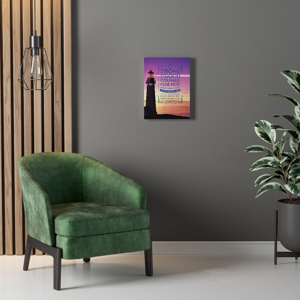 Scripture Walls Be Strong and of a Good Courage Deuteronomy 31:6 Lighthouse Christian Wall Art Bible Verse Print Ready to Hang - Express Your Love Gifts