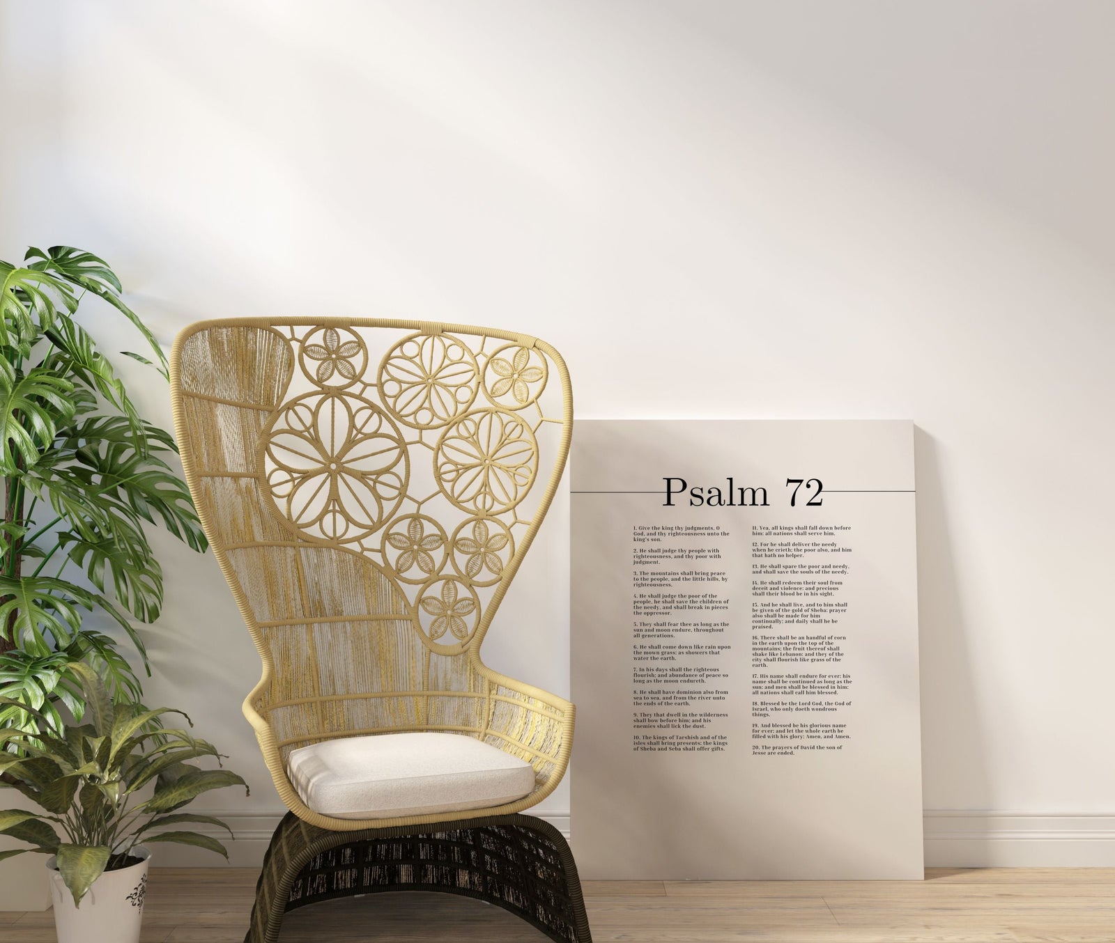 Scripture Canvas Blessed Be The Lord God Psalm 72 Christian Wall Art Bible Verse Print Ready to Hang-Express Your Love Gifts