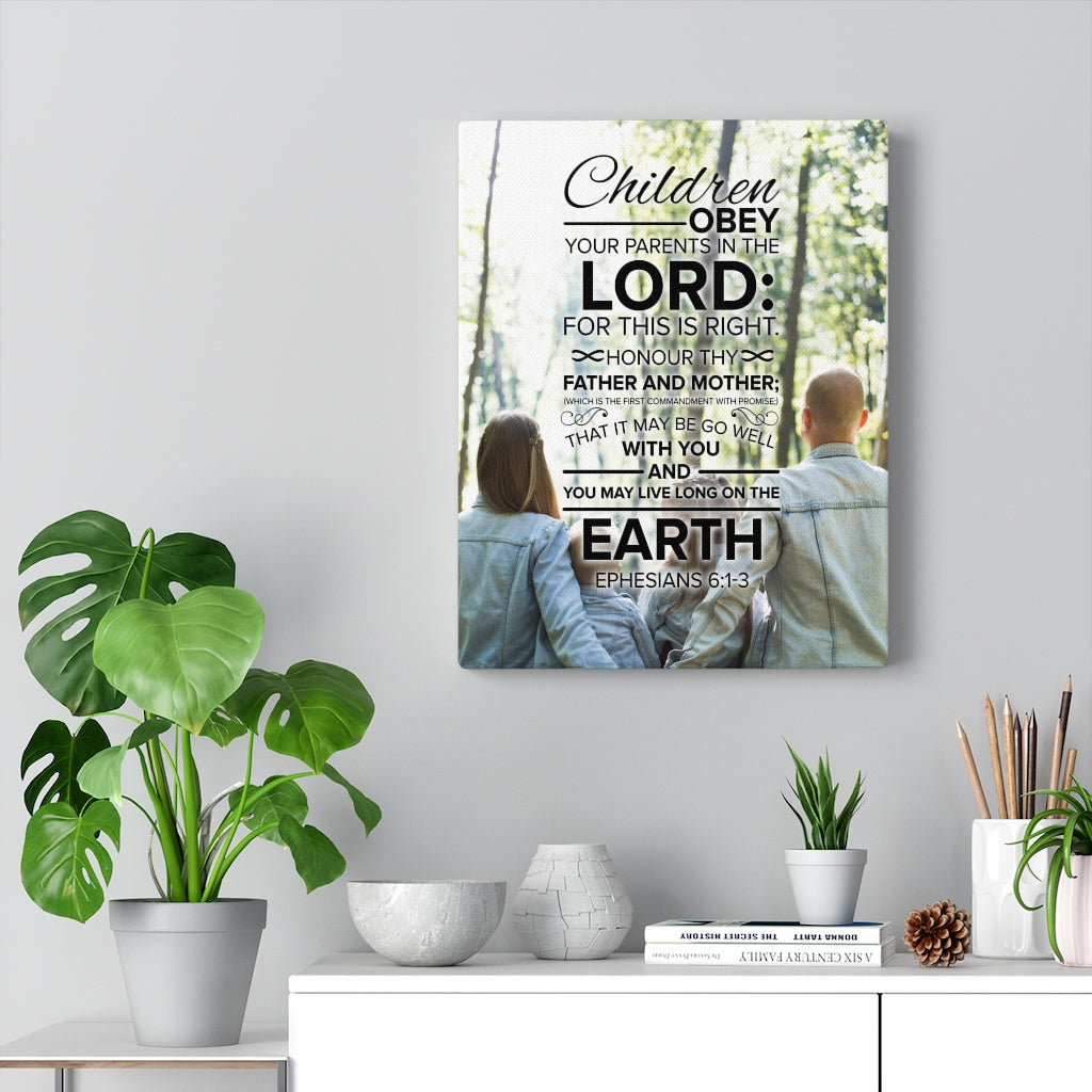 Scripture Walls Obey Your Parents Ephesians 6:13 Christian Wall Art Bible Verse Print Ready to Hang - Express Your Love Gifts