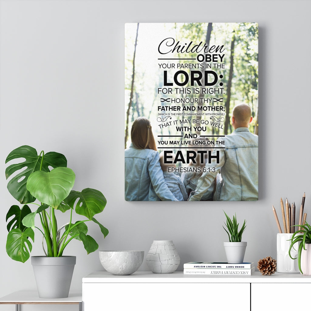 Scripture Walls Obey Your Parents Ephesians 6:13 Christian Wall Art Bible Verse Print Ready to Hang - Express Your Love Gifts
