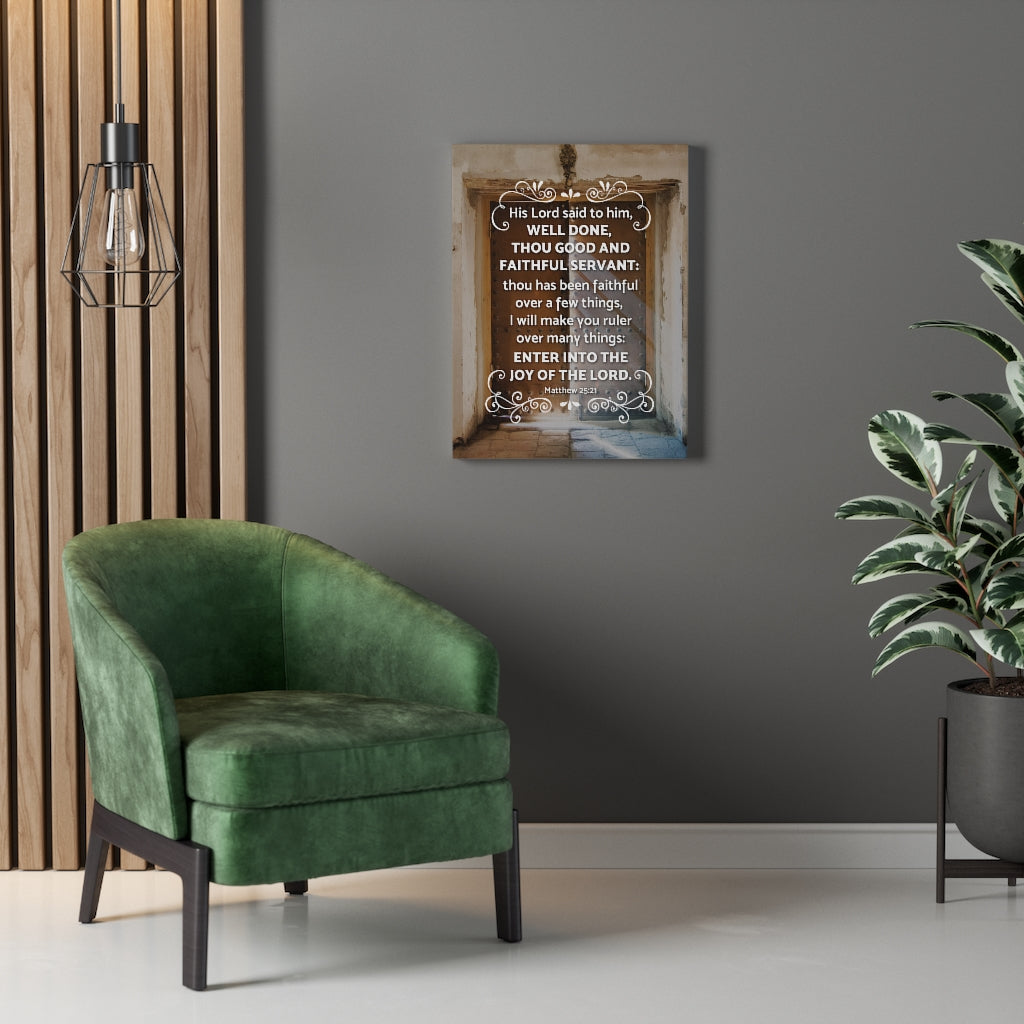 Scripture Walls Enter Into The Joy of The Lord Matthew 25:21 Christian Wall Art Bible Verse Print Ready to Hang - Express Your Love Gifts