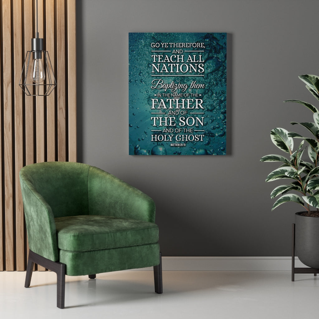 Teach All Nations Matthew 28:19 Bible Verse Wall Art Scripture Art Faith Artwork Christian Home Decor - Express Your Love Gifts