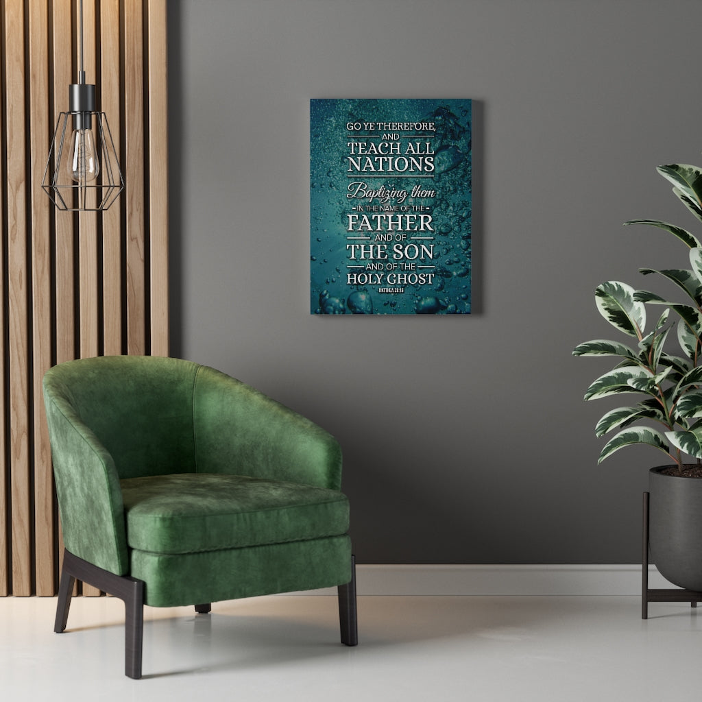 Teach All Nations Matthew 28:19 Bible Verse Wall Art Scripture Art Faith Artwork Christian Home Decor - Express Your Love Gifts