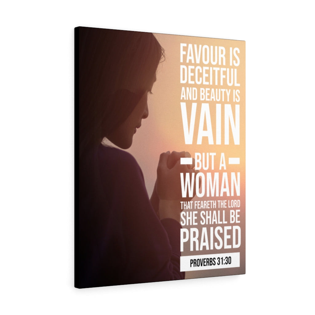 Scripture Walls Favour is Deceitful Proverbs 31:30 Christian Wall Art Bible Verse Print Ready to Hang - Express Your Love Gifts