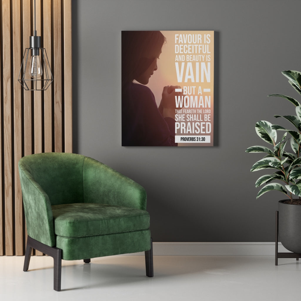 Scripture Walls Favour is Deceitful Proverbs 31:30 Christian Wall Art Bible Verse Print Ready to Hang - Express Your Love Gifts