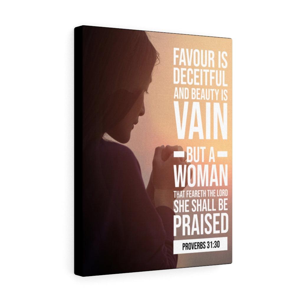 Scripture Walls Favour is Deceitful Proverbs 31:30 Christian Wall Art Bible Verse Print Ready to Hang - Express Your Love Gifts
