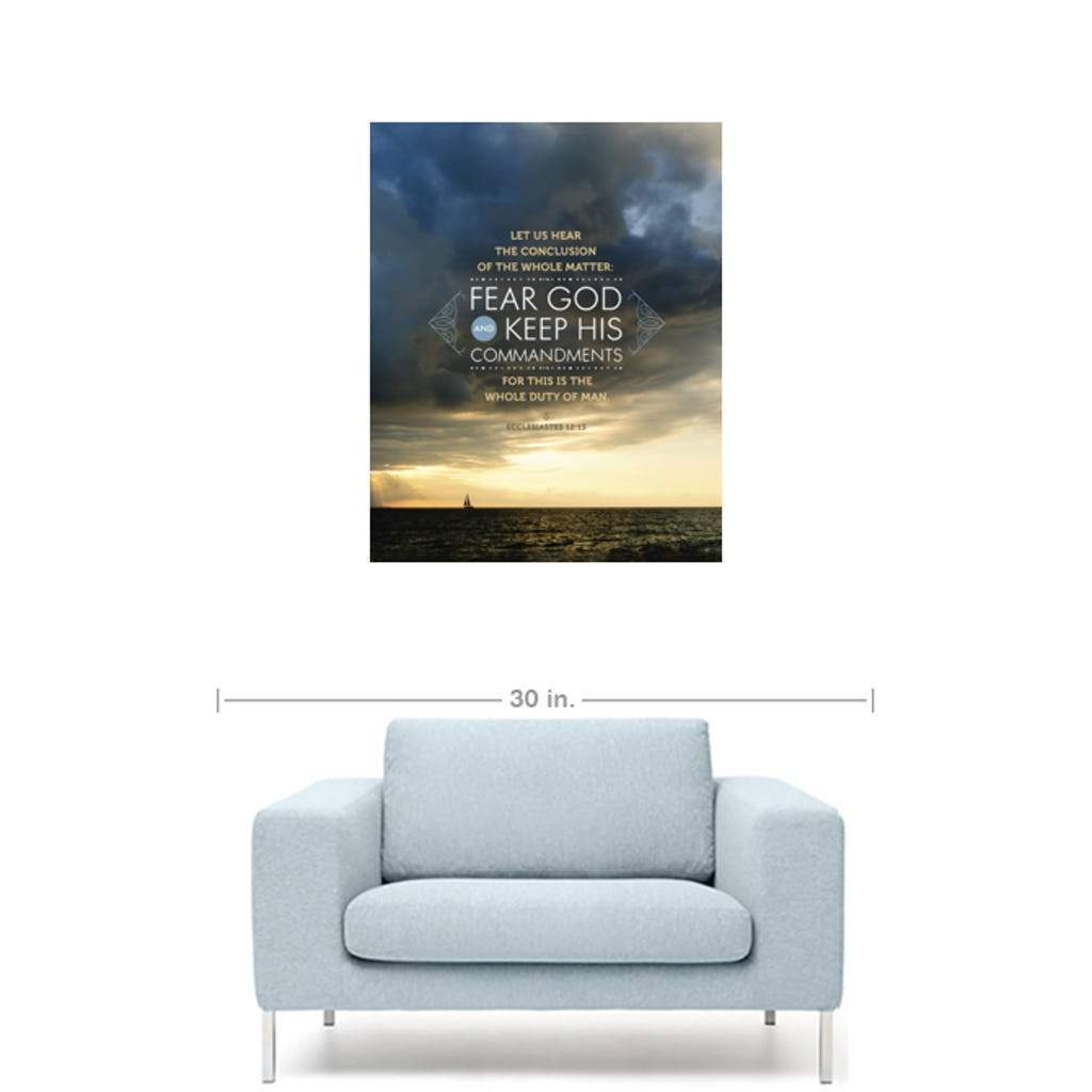 Scripture Walls Fear God and Keep His Commandments Ecclesiastes 12:13 Christian Wall Art Bible Verse Print Ready to Hang - Express Your Love Gifts