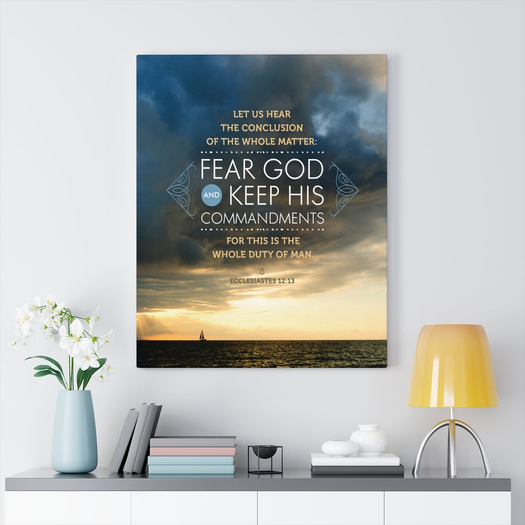 Scripture Walls Fear God and Keep His Commandments Ecclesiastes 12:13 Christian Wall Art Bible Verse Print Ready to Hang - Express Your Love Gifts