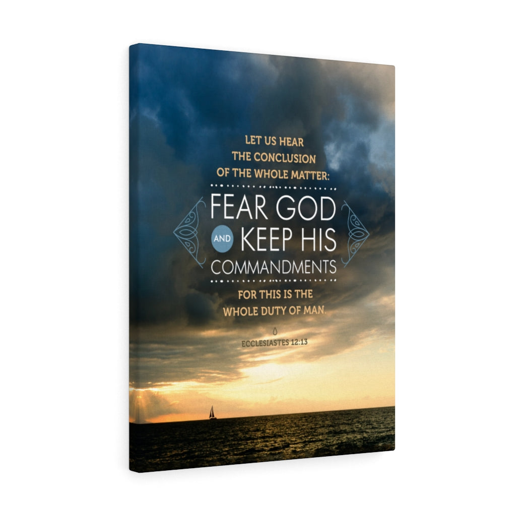 Scripture Walls Fear God and Keep His Commandments Ecclesiastes 12:13 Christian Wall Art Bible Verse Print Ready to Hang - Express Your Love Gifts