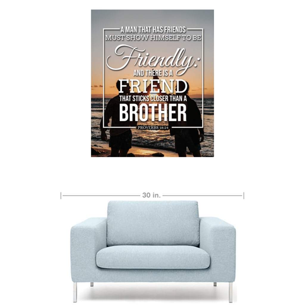 Scripture Walls Friends Proverbs 18:24 Christian Wall Art Bible Verse Print Ready to Hang - Express Your Love Gifts