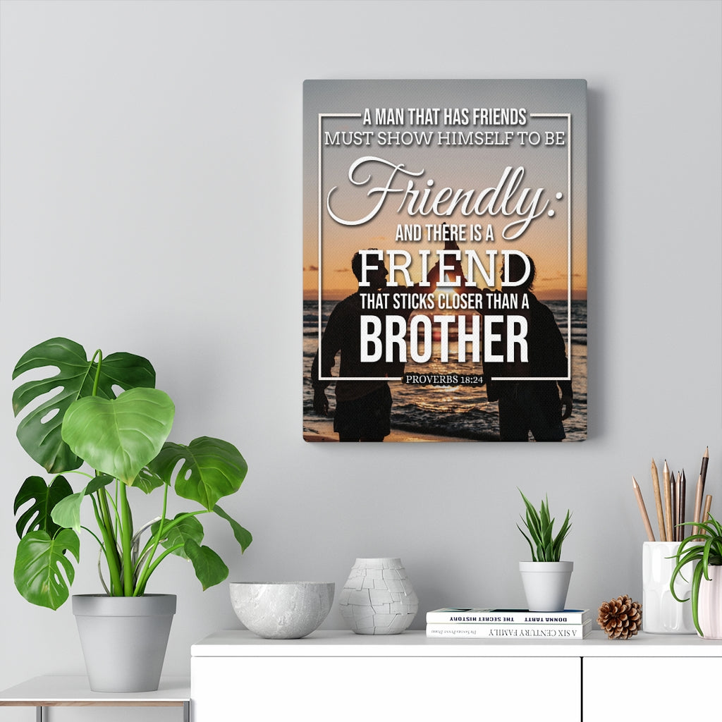 Scripture Walls Friends Proverbs 18:24 Christian Wall Art Bible Verse Print Ready to Hang - Express Your Love Gifts
