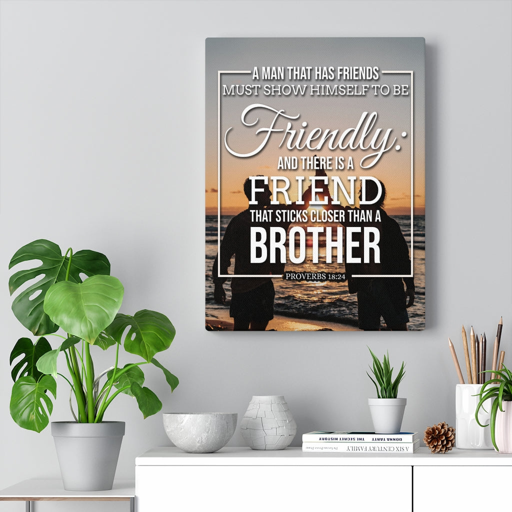 Scripture Walls Friends Proverbs 18:24 Christian Wall Art Bible Verse Print Ready to Hang - Express Your Love Gifts
