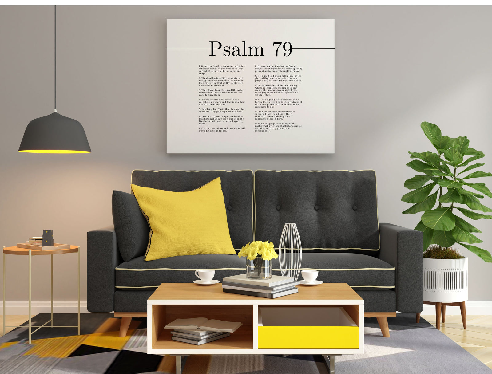 Scripture Canvas Glory Of Thy Name Psalm 79 Christian Wall Art Bible Verse Print Ready to Hang-Express Your Love Gifts