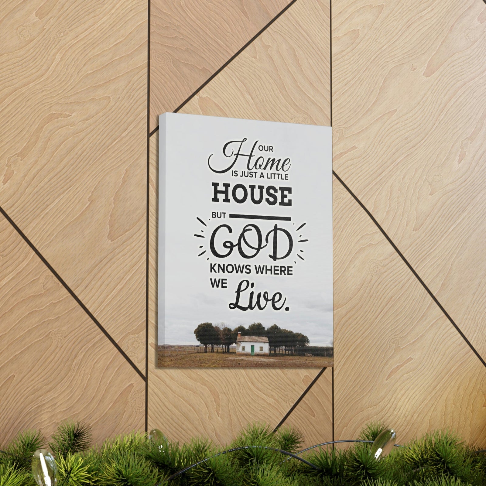 Scripture Walls God Knows Where We Live 2 Corinthians 5:1 Bible Verse Canvas Christian Wall Art Ready to Hang Unframed-Express Your Love Gifts