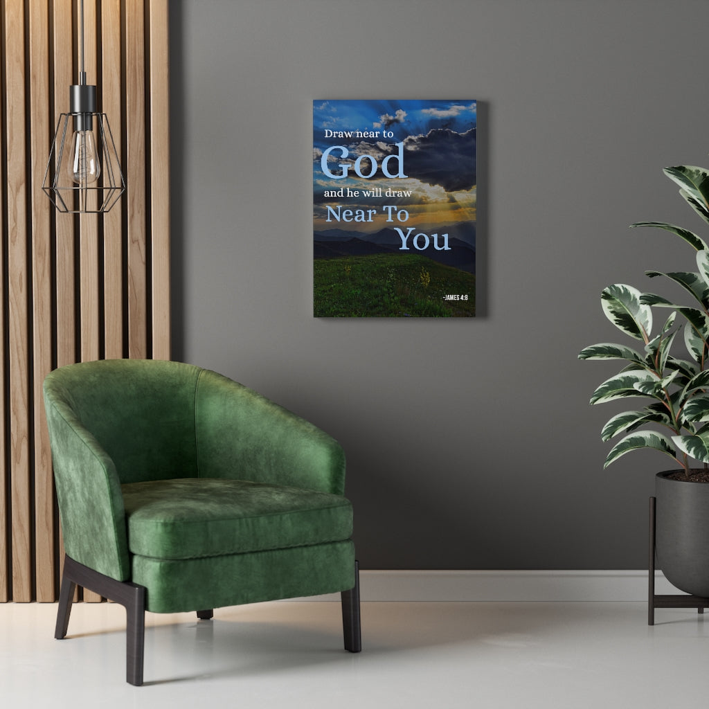 Scripture Walls Draw Near to God James 4:8 Christian Wall Art Bible Verse Print Ready to Hang - Express Your Love Gifts