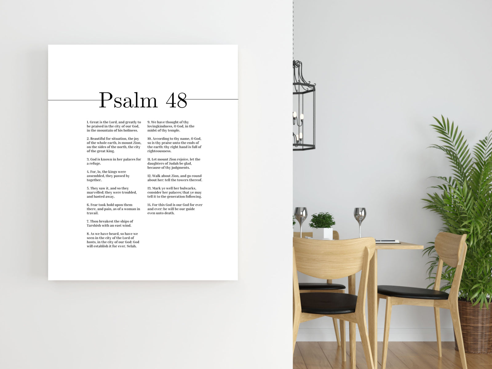 Scripture Canvas Great Is The Lord Psalm 48 Christian Wall Art Bible Verse Print Ready to Hang-Express Your Love Gifts