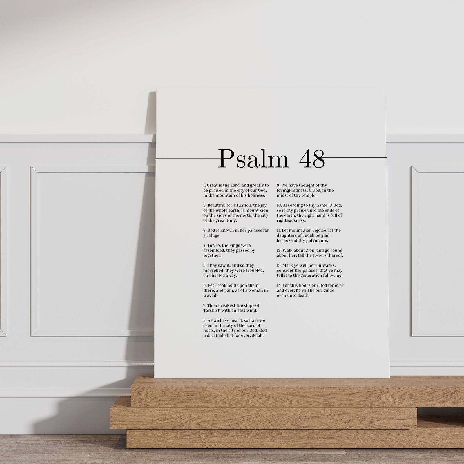 Scripture Canvas Great Is The Lord Psalm 48 Christian Wall Art Bible Verse Print Ready to Hang-Express Your Love Gifts