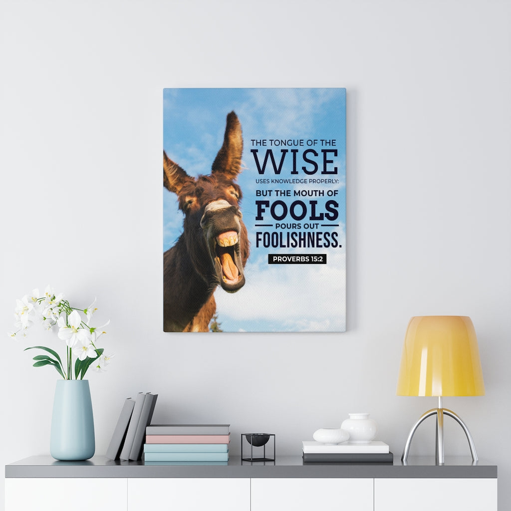 Scripture Walls Grievous Words Donkey Proverbs 15:2 Christian Wall Art Bible Verse Print Ready to Hang - Express Your Love Gifts