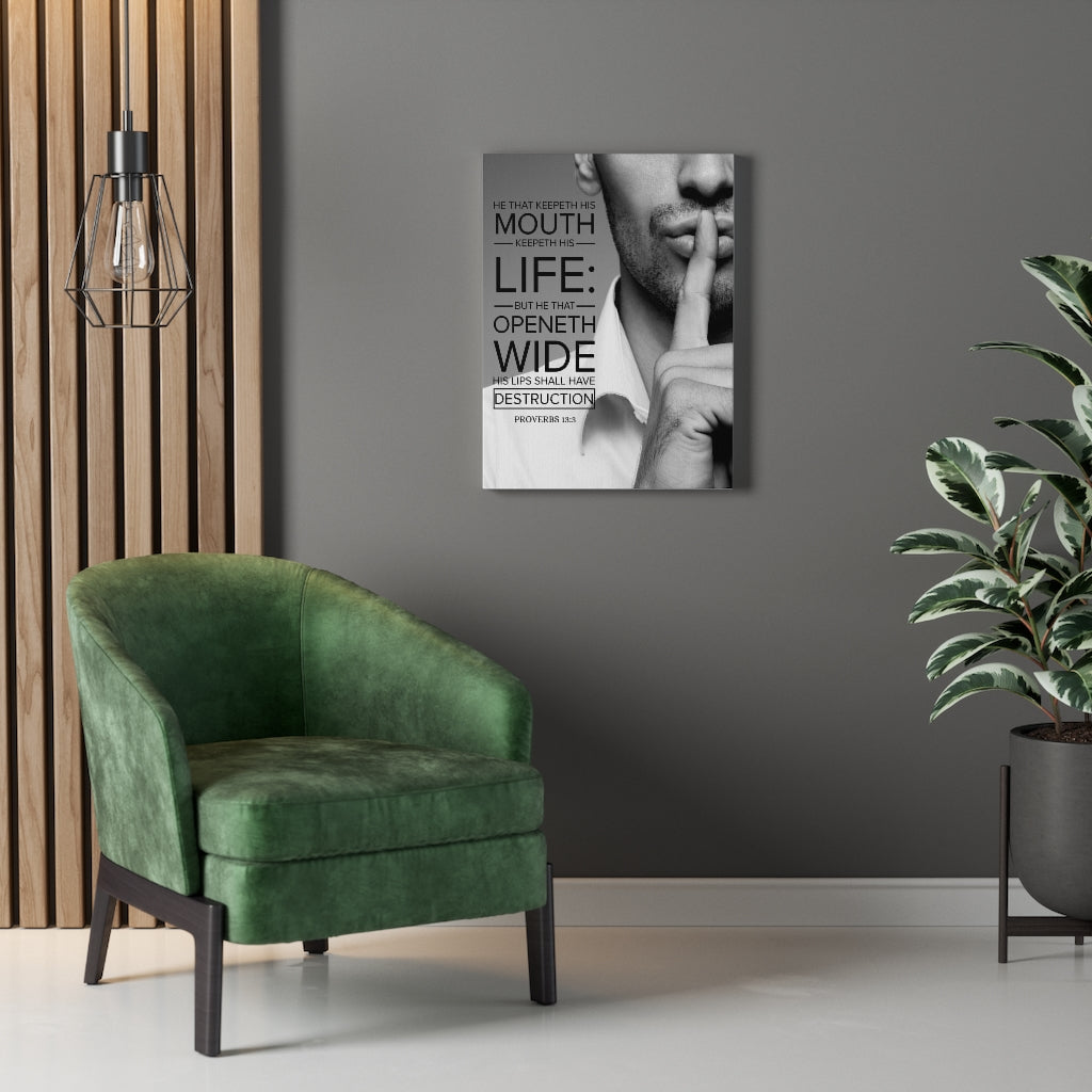 Scripture Walls He That Keepeth His Mouth Proverbs 13:3 Christian Wall Art Bible Verse Print Ready to Hang - Express Your Love Gifts