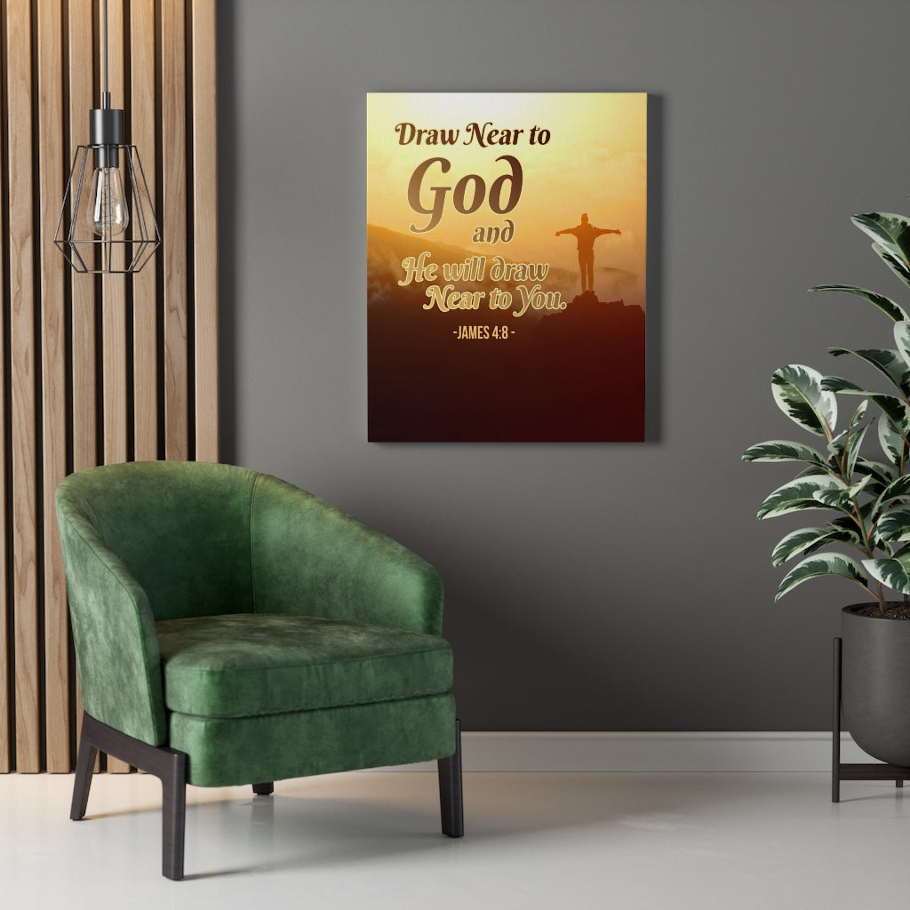 Scripture Walls Draw Near to God James 4:8 Christian Wall Art Bible Verse Print Ready to Hang - Express Your Love Gifts