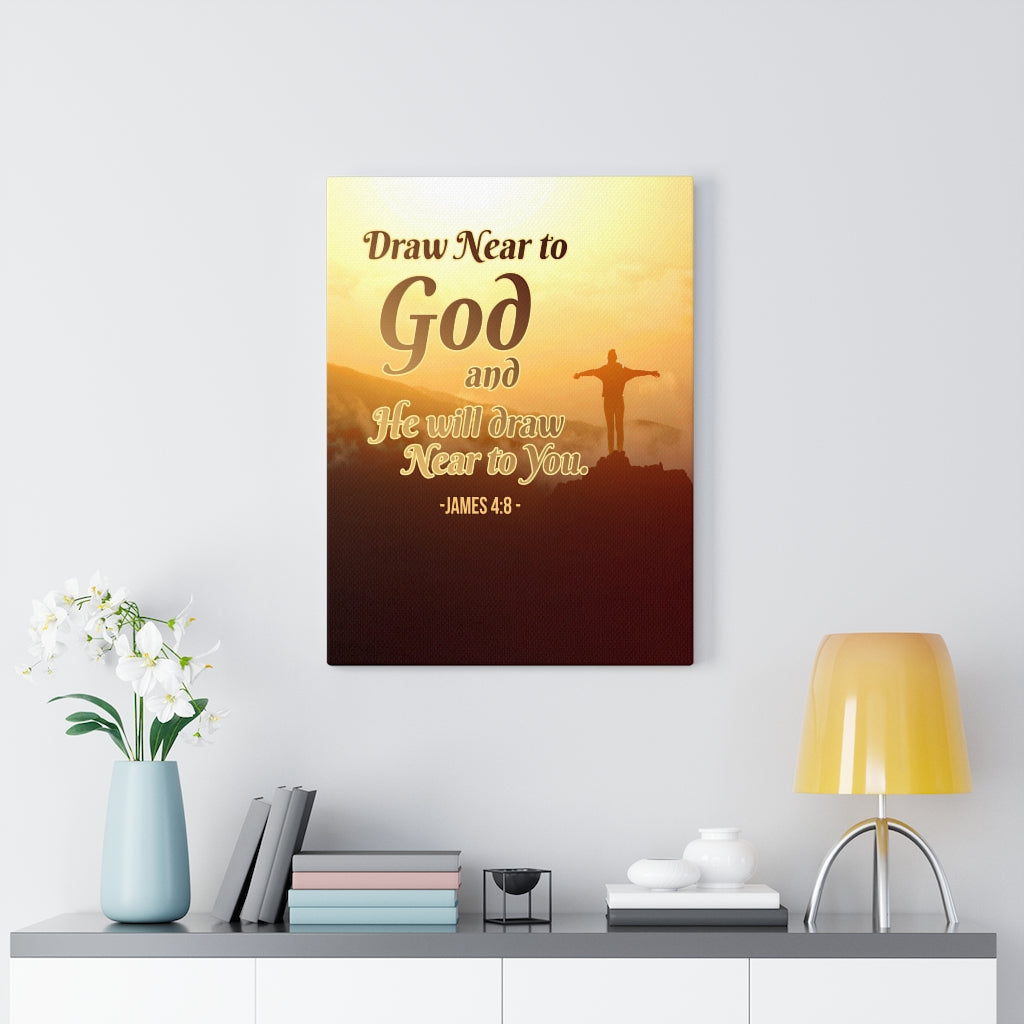Scripture Walls Draw Near to God James 4:8 Christian Wall Art Bible Verse Print Ready to Hang - Express Your Love Gifts