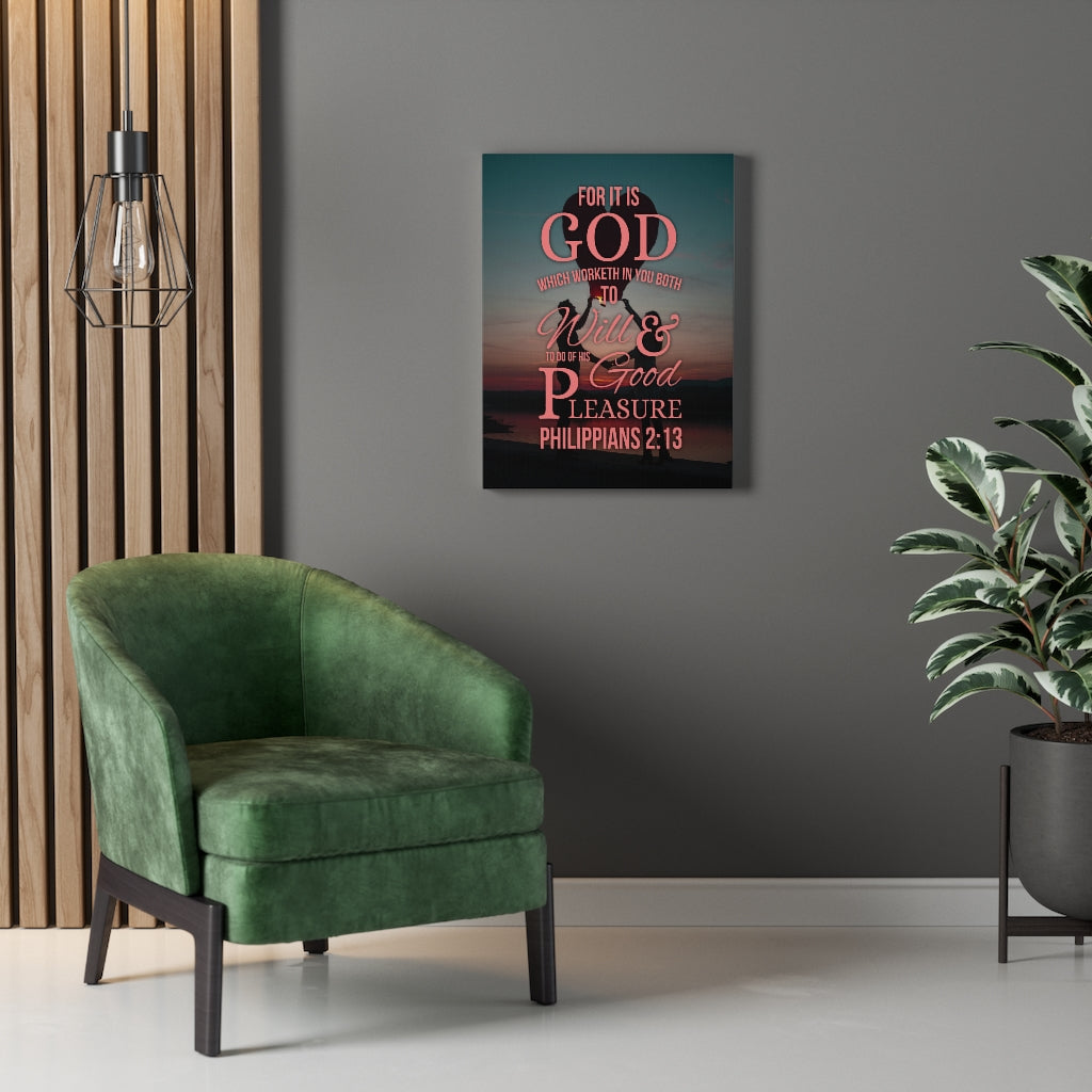 Scripture Walls His Good Pleasure Philippians 2:13 Christian Wall Art Bible Verse Print Ready to Hang - Express Your Love Gifts