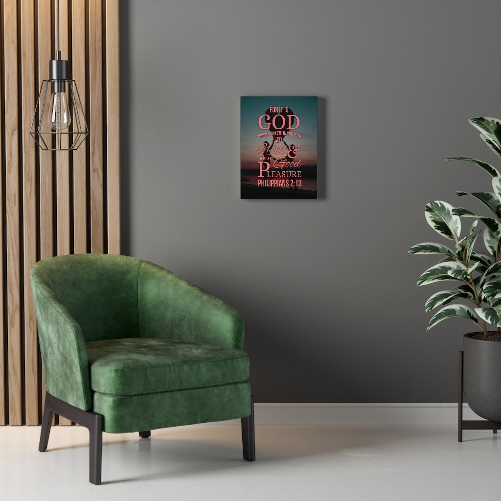 Scripture Walls His Good Pleasure Philippians 2:13 Christian Wall Art Bible Verse Print Ready to Hang - Express Your Love Gifts