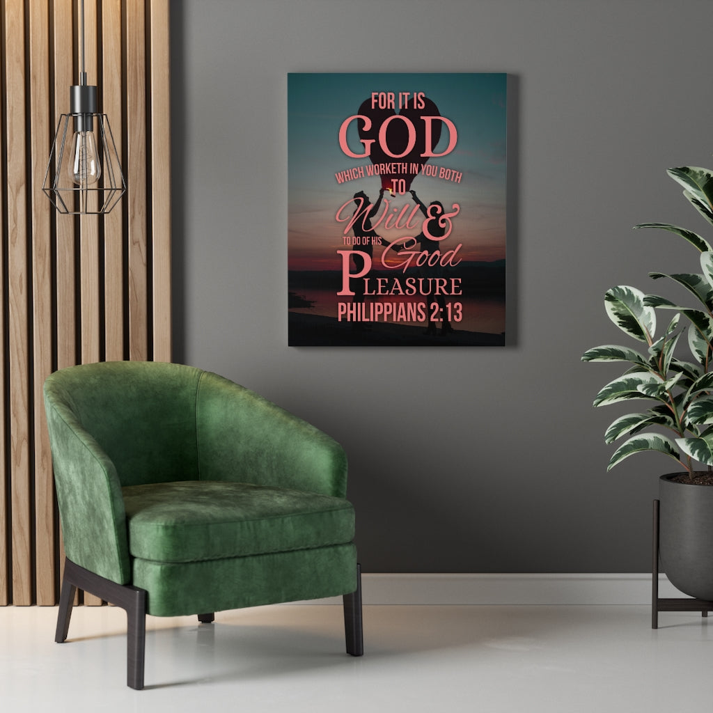 Scripture Walls His Good Pleasure Philippians 2:13 Christian Wall Art Bible Verse Print Ready to Hang - Express Your Love Gifts