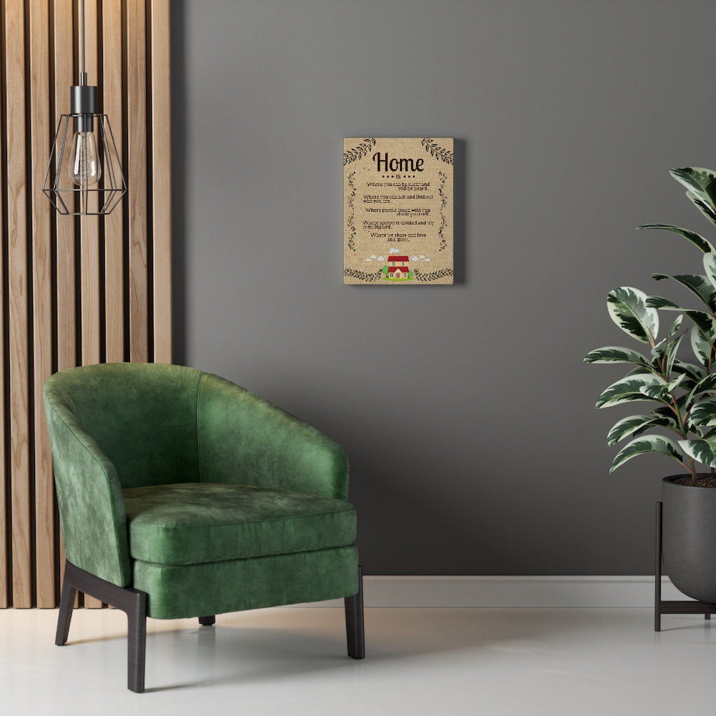 Home Is Motivational Inspirational Wall Decor for Home Office Gym Inspiring Success Quote Print Ready to Hang Wall Art - Express Your Love Gifts