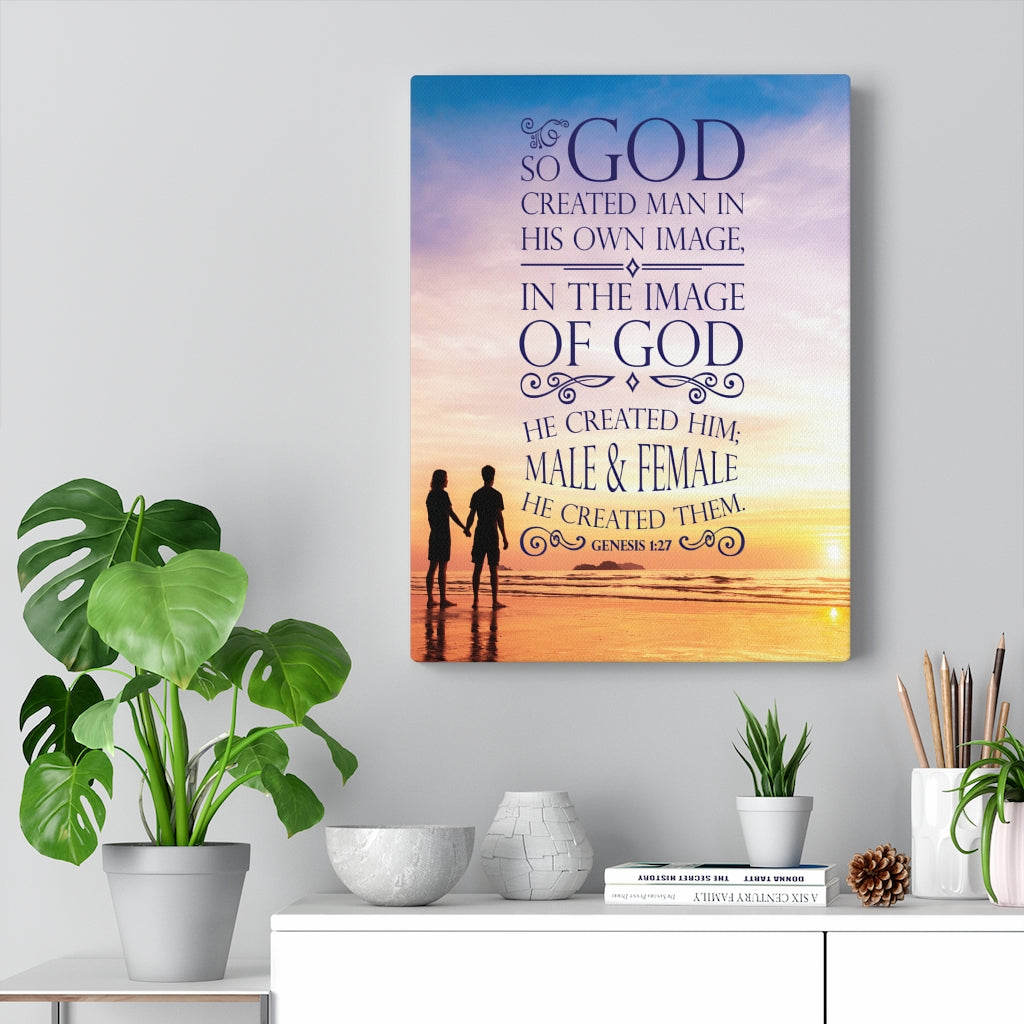 Scripture Walls In The Image of God Genesis 1:27 Christian Wall Art Bible Verse Print Ready to Hang - Express Your Love Gifts