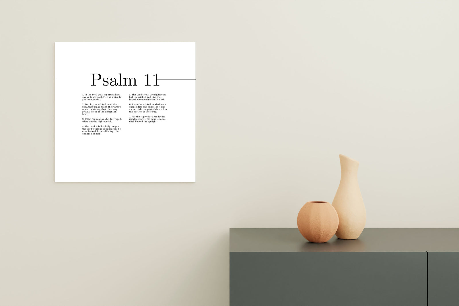 Scripture Canvas In The Lord I Put My Trust Psalm 11 Christian Wall Art Bible Verse Print Ready to Hang-Express Your Love Gifts