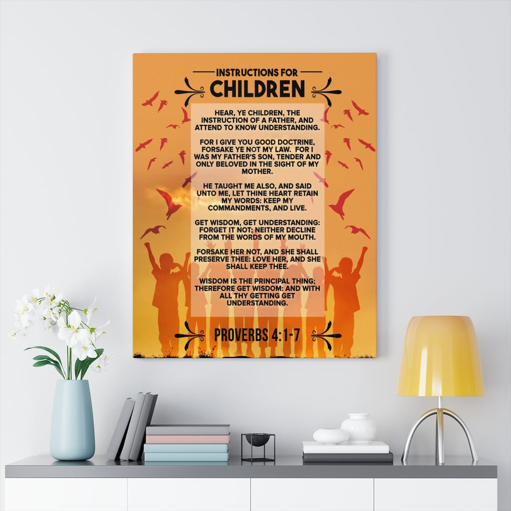 Scripture Walls Instructions for Children Proverbs 4:1-7 Christian Wall Art Bible Verse Print Ready to Hang - Express Your Love Gifts