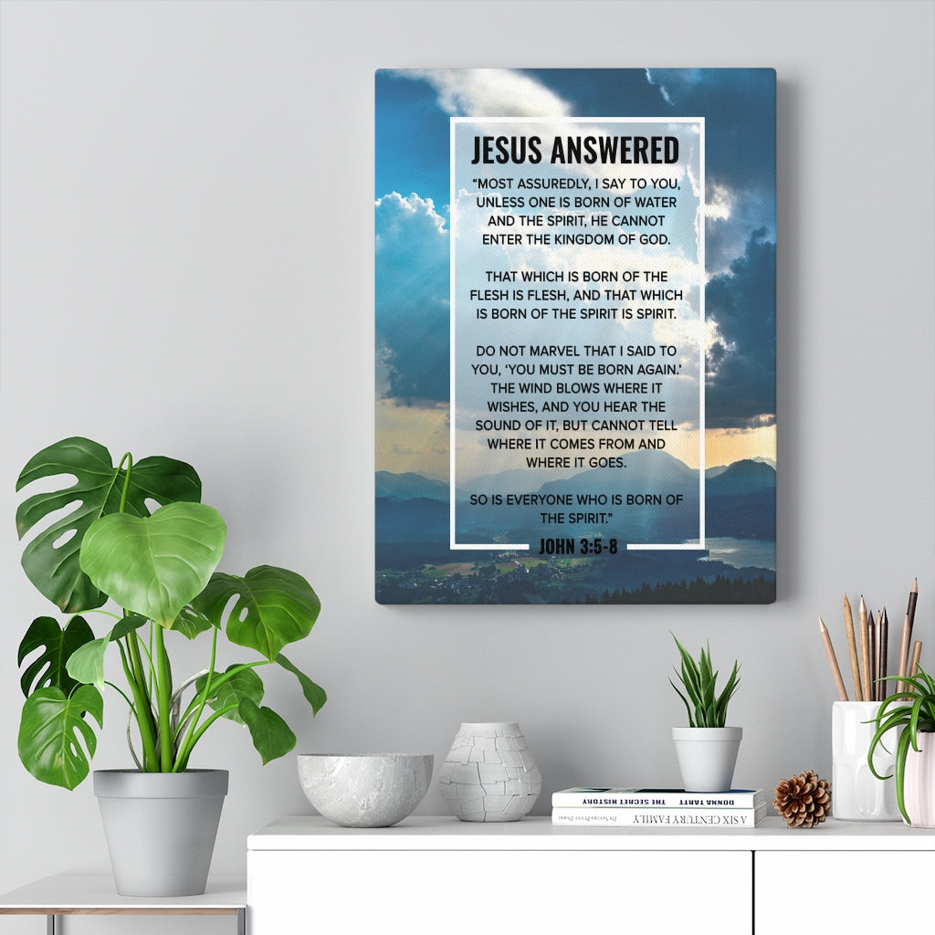 Scripture Walls Born of the Spirit John 3:5-8 Christian Wall Art Bible Verse Print Ready to Hang - Express Your Love Gifts