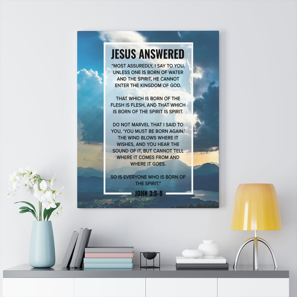 Scripture Walls Born of the Spirit John 3:5-8 Christian Wall Art Bible Verse Print Ready to Hang - Express Your Love Gifts