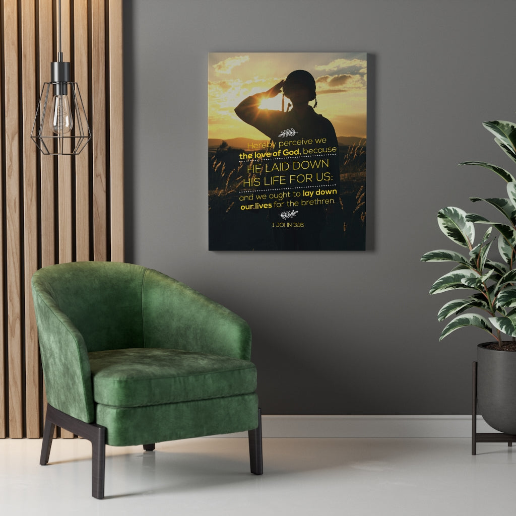 Scripture Walls Laid Down His 1 John 3:16 Life Christian Wall Art Bible Verse Print Ready to Hang - Express Your Love Gifts