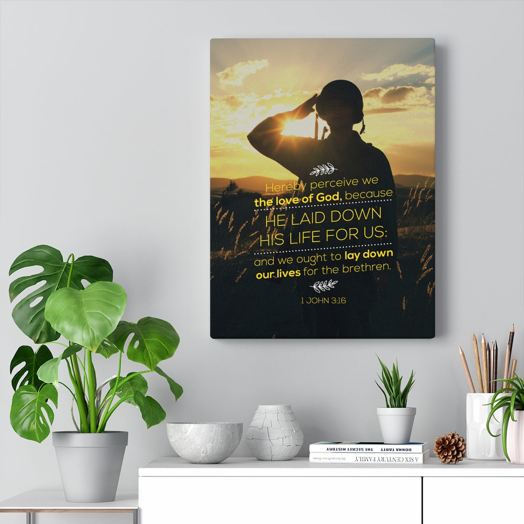 Scripture Walls Laid Down His 1 John 3:16 Life Christian Wall Art Bible Verse Print Ready to Hang - Express Your Love Gifts