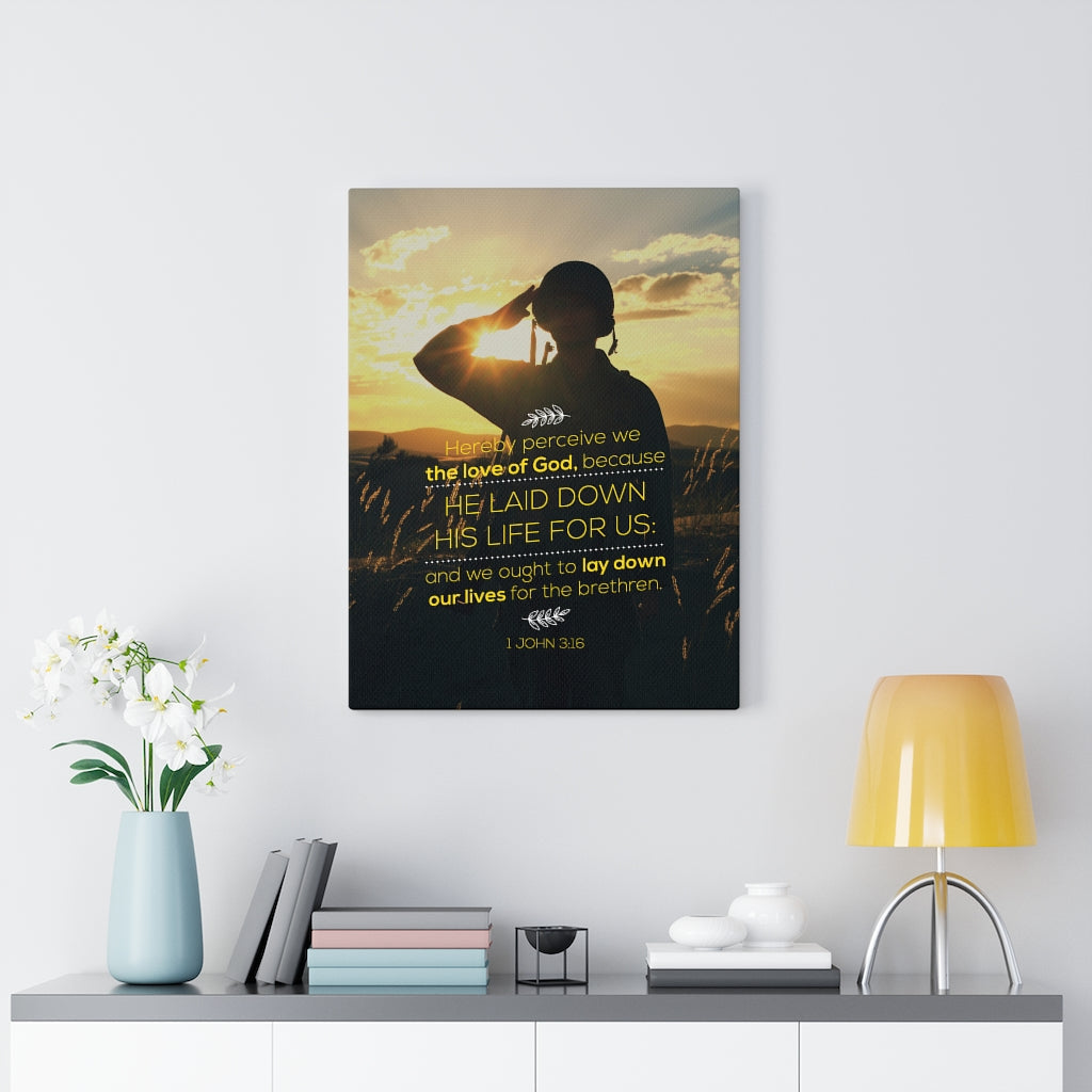 Scripture Walls Laid Down His 1 John 3:16 Life Christian Wall Art Bible Verse Print Ready to Hang - Express Your Love Gifts