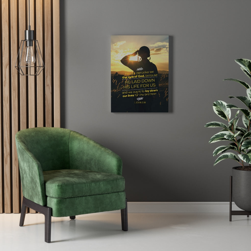 Scripture Walls Laid Down His 1 John 3:16 Life Christian Wall Art Bible Verse Print Ready to Hang - Express Your Love Gifts
