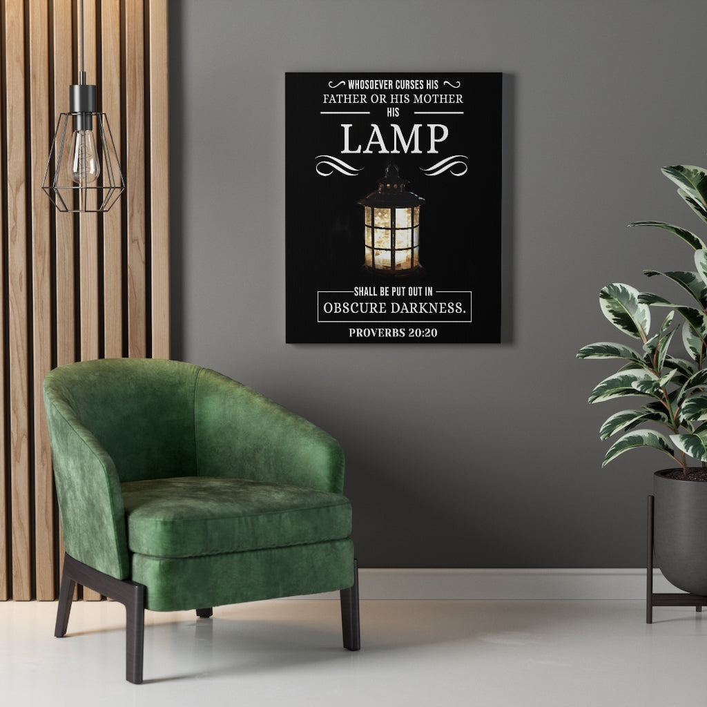 Scripture Walls Lamp Proverbs 20:20 KJV Christian Wall Art Bible Verse Print Ready to Hang - Express Your Love Gifts