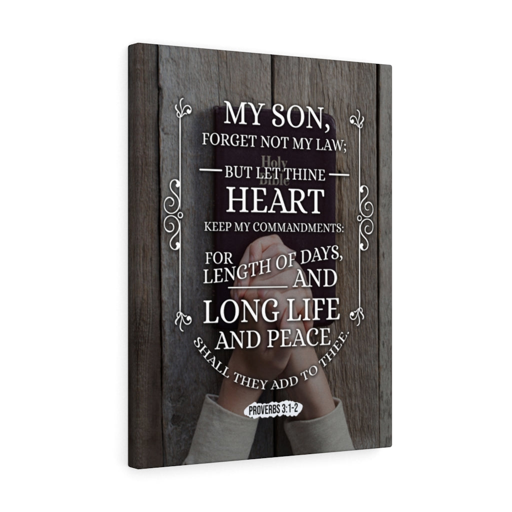 Scripture Walls Long Life and Peace Proverbs 3:1-2 Christian Wall Art Bible Verse Print Ready to Hang - Express Your Love Gifts